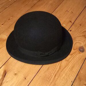 Vintage Black Wool Bowler/Derby Hat